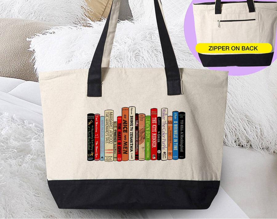 Banned Books Canvas Zipper Tote