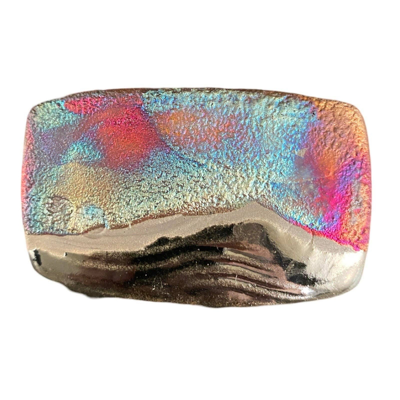 Magnetic Shawl Closure - Raku in Rainbow Glaze