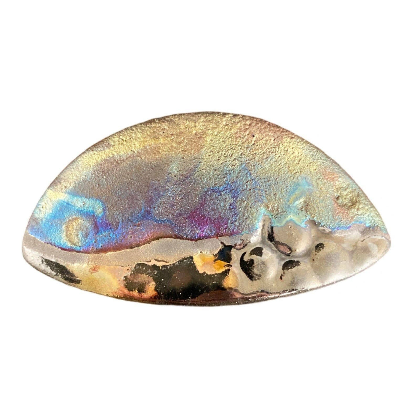 Magnetic Shawl Closure - Raku in Rainbow Glaze