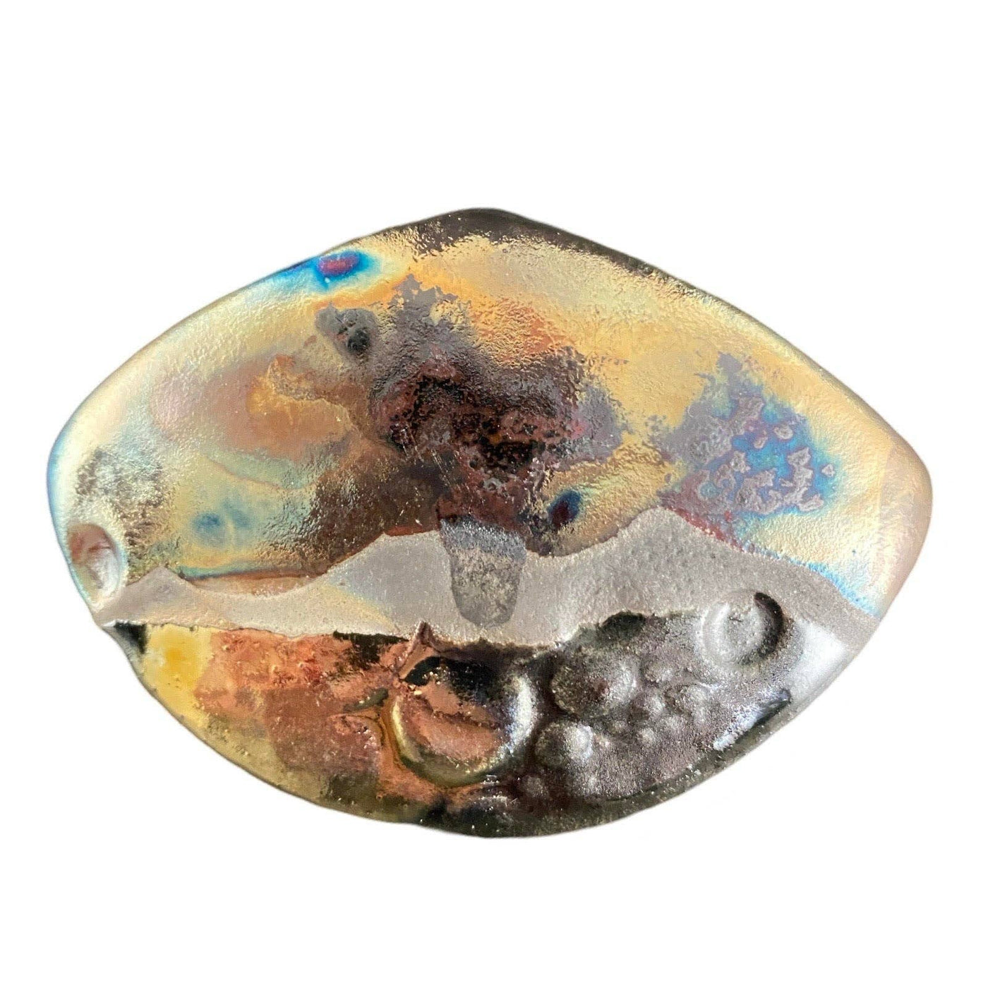 Magnetic Shawl Closure - Raku in Foggy Dew Glaze
