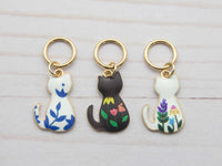 Floral Cat | Stitch Markers