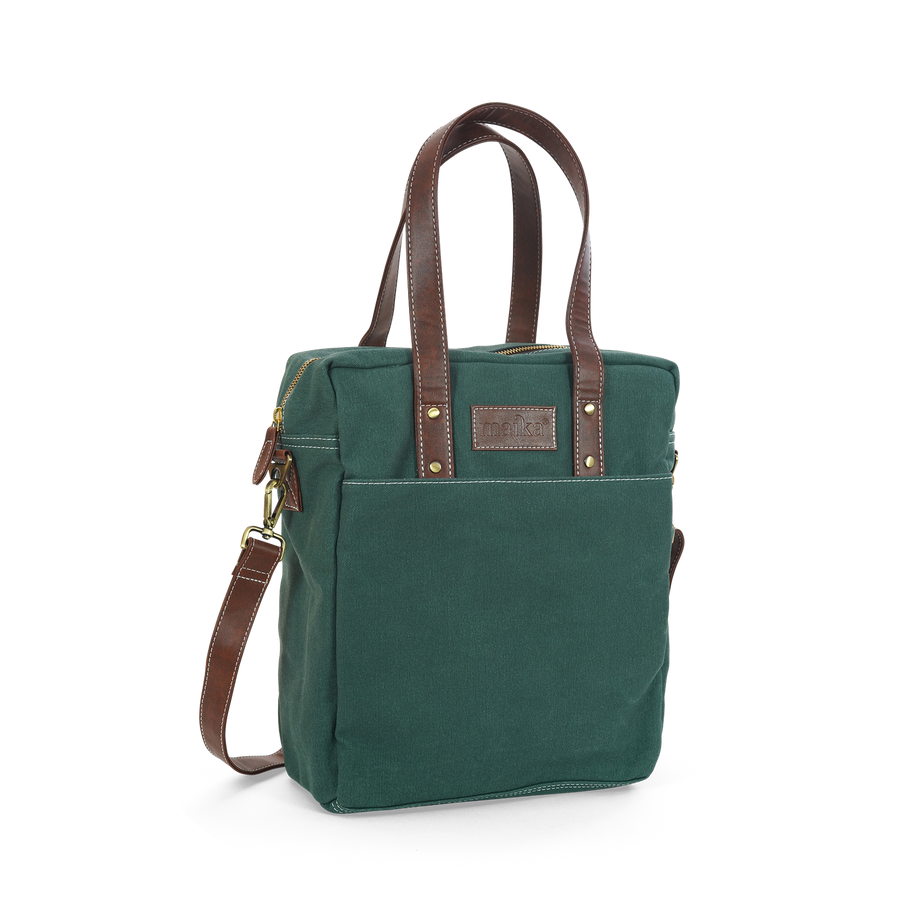 Commuter Tote, Waxed Hunter Green