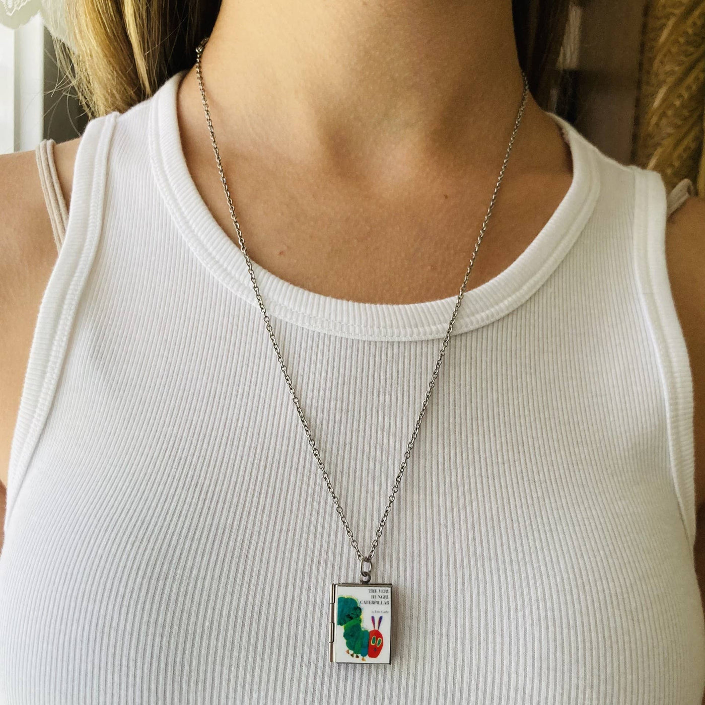 Book Locket Necklace - The Very Hungry Caterpillar