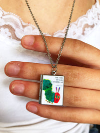 Book Locket Necklace - The Very Hungry Caterpillar