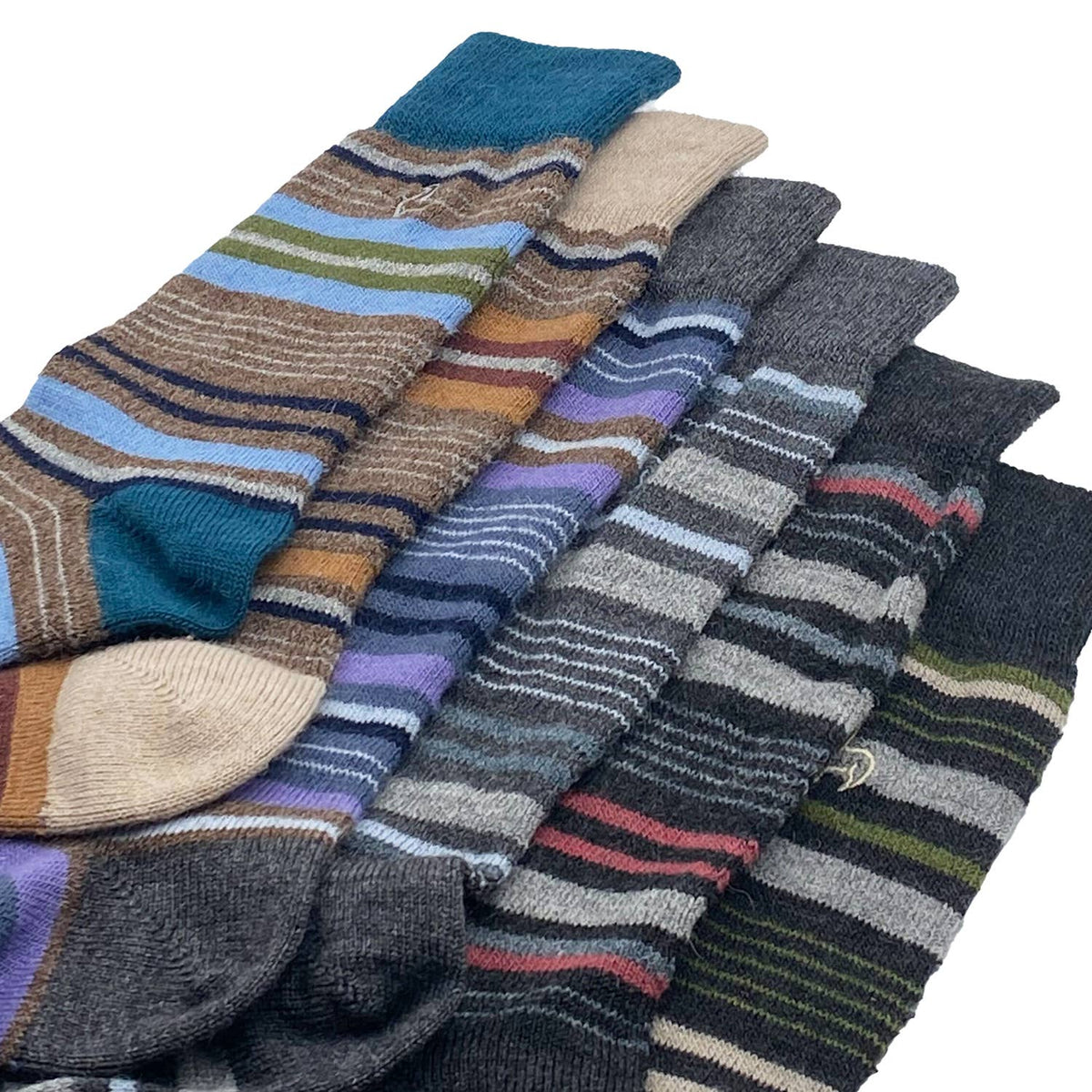 Alpaca Socks - Stripe - Dahlia