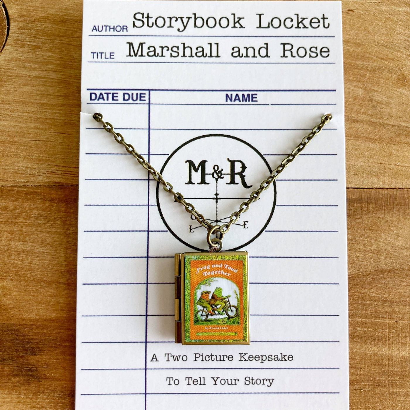 Book Locket Necklace - Frog and Toad Together