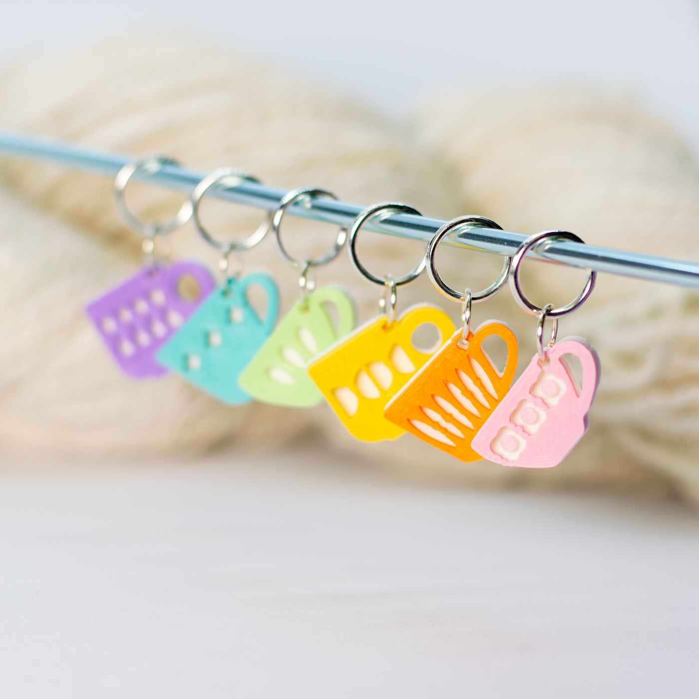 Midcentury Tea Cups Stitch Markers