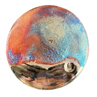 Magnetic Shawl Closure - Raku in Rainbow Glaze