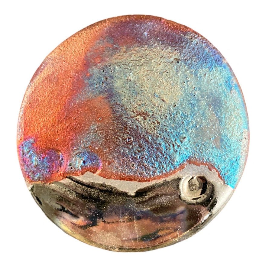 Magnetic Shawl Closure - Raku in Rainbow Glaze