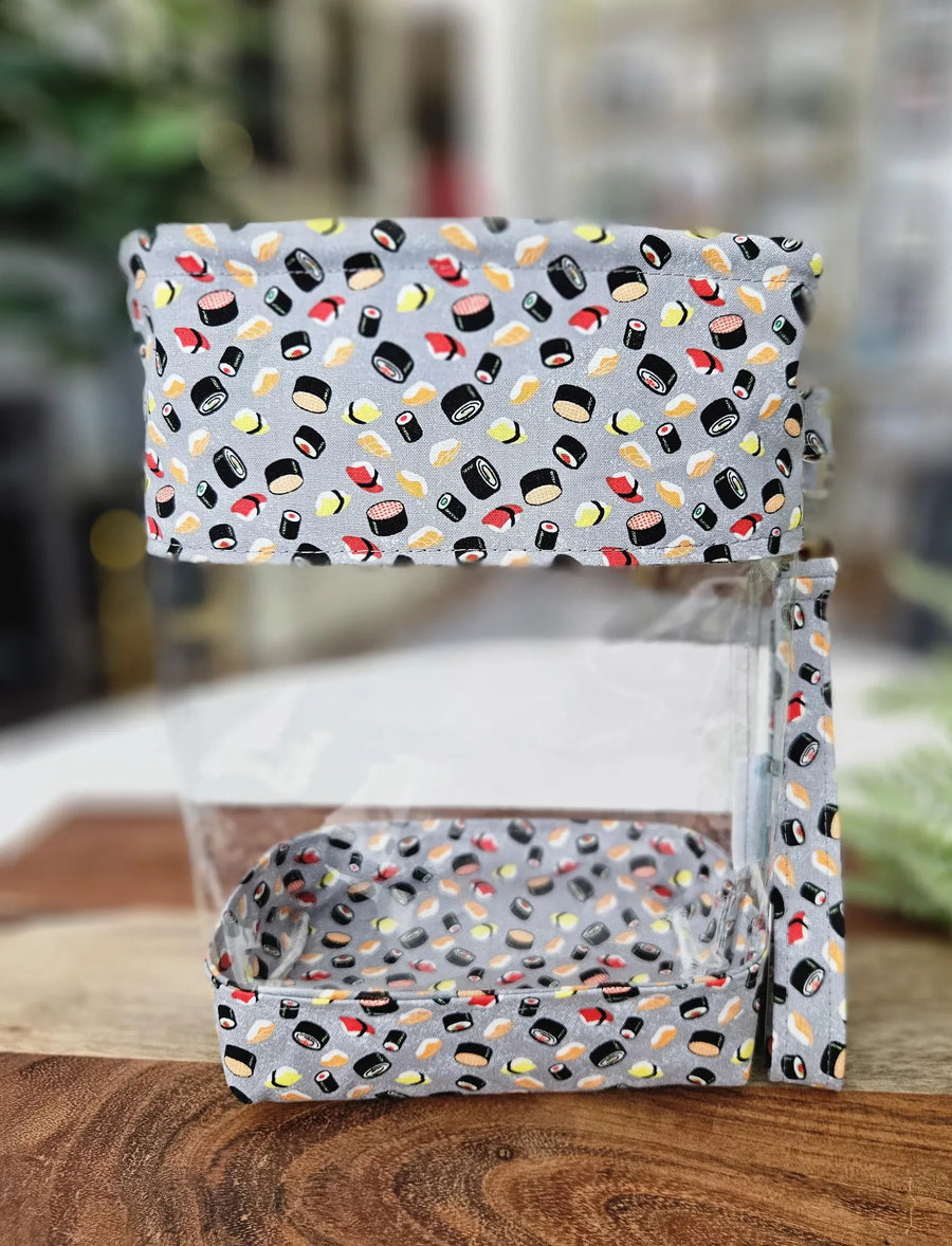 Clear Drawstring Project Bag - Sushi