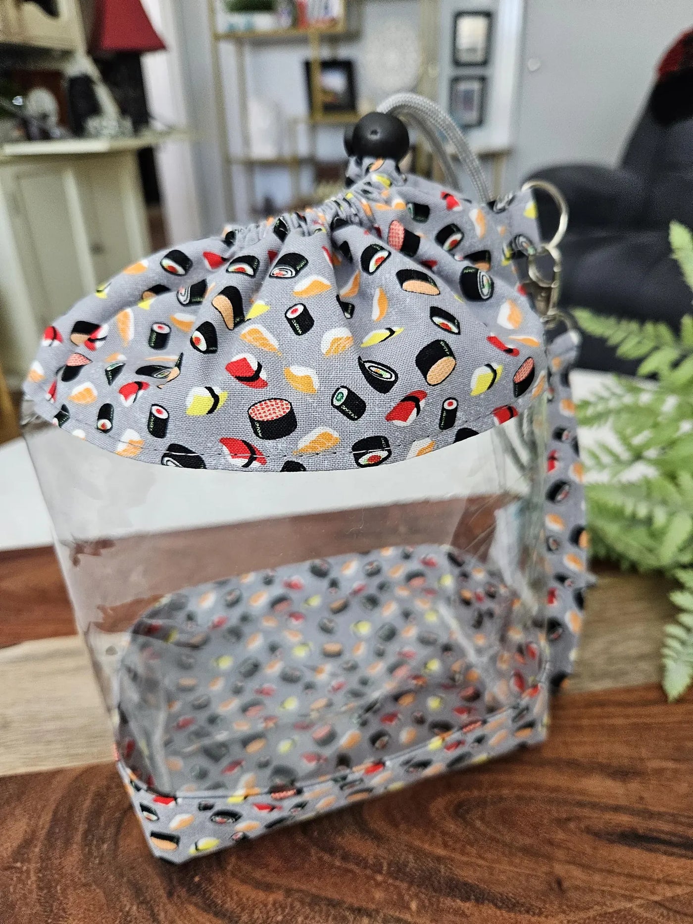 Clear Drawstring Project Bag - Sushi