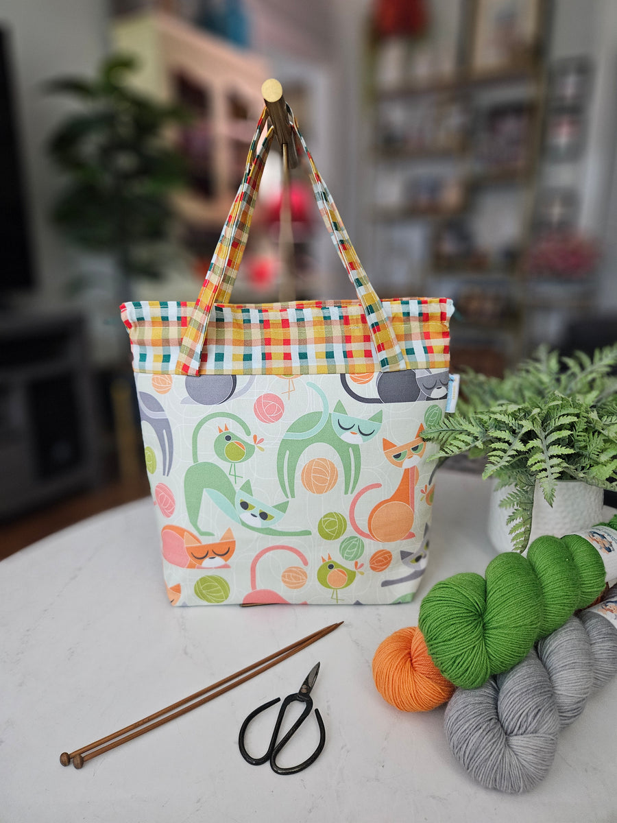 Drawstring Project Bag - Moody Cats