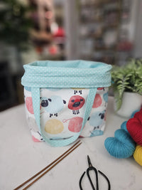 Drawstring Project Bag - Sheep Yarn Balls