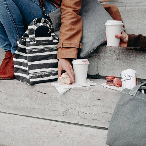 Stripes Charcoal Project Tote