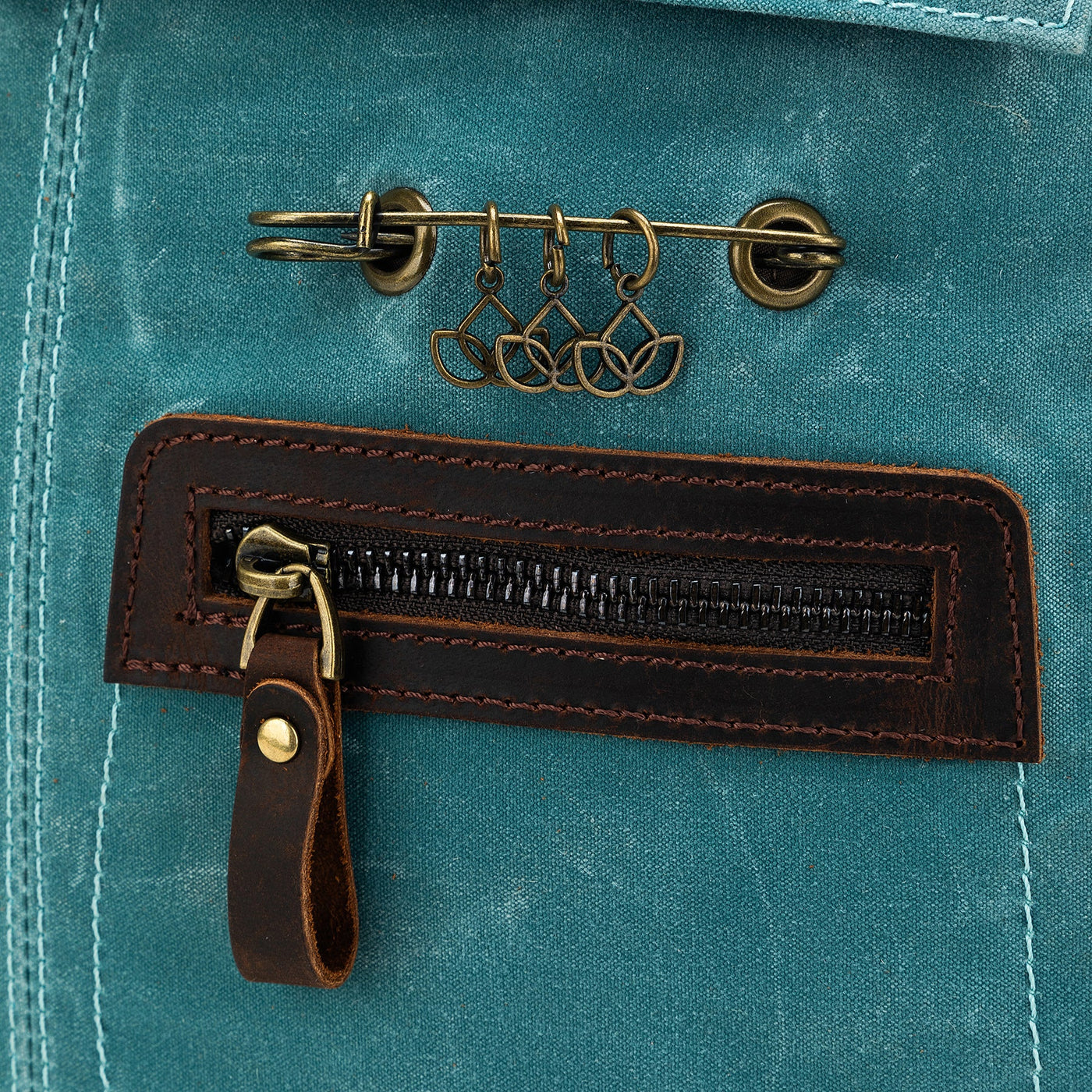 Teal Maker's Canvas Midi Backpack