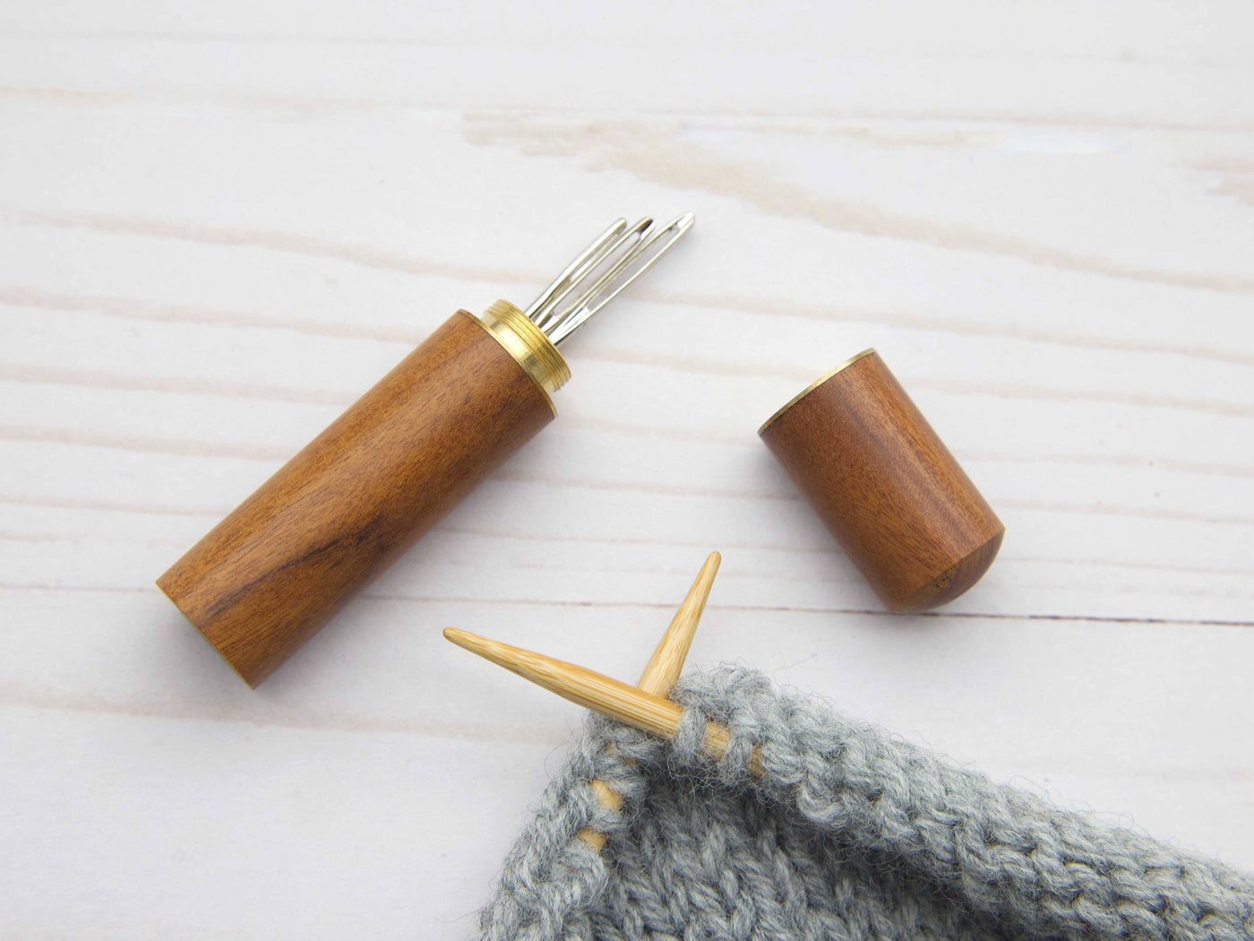 Wooden Tapestry Needle Storage Case