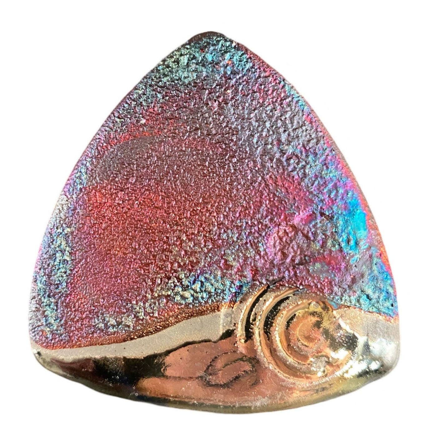 Magnetic Shawl Closure - Raku in Rainbow Glaze