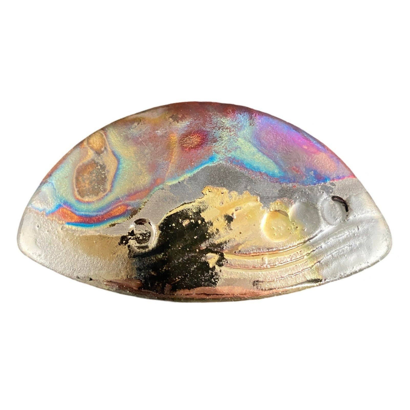 Magnetic Shawl Closure - Raku in Foggy Dew Glaze