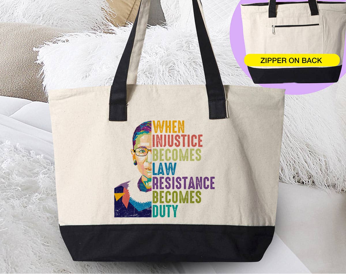 RBG Canvas Zipper Tote