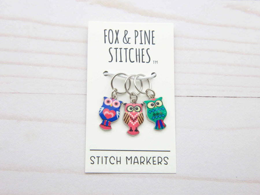 Colorful Owls | Stitch Markers