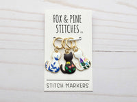 Floral Cat | Stitch Markers