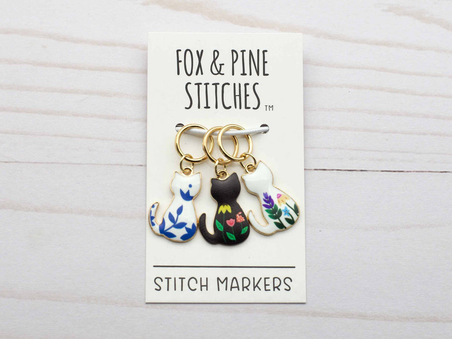 Floral Cat | Stitch Markers