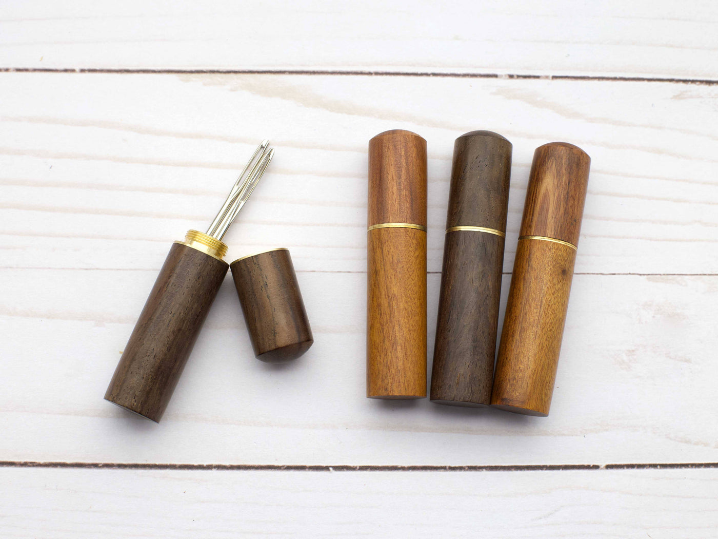 Wooden Tapestry Needle Storage Case